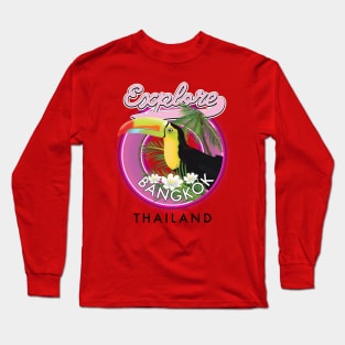 explore Bangkok indonesia travel logo Long Sleeve T-Shirt